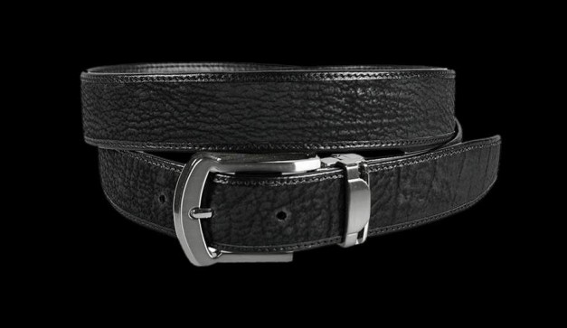 MJ Luxury Belts Exotic Leather Shark BlackA